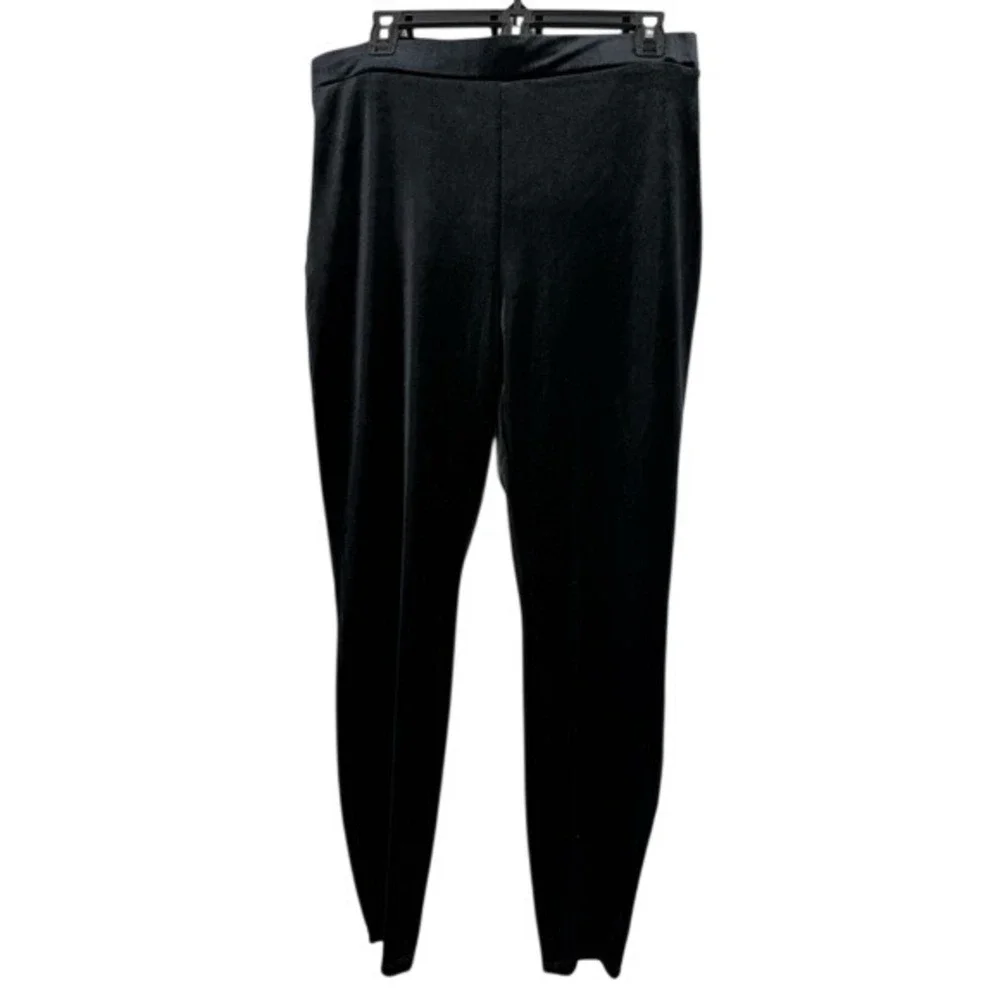 J.Crew Black Stretch Velvet‎ Pull On Pants Large L K3653 Holiday Party Glam